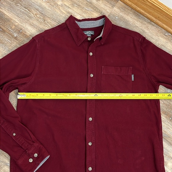 Eddie Bauer Cotton Flannel Men's Shirt Size L Maroon Red Long Sleeve Button Up - Picture 10 of 14